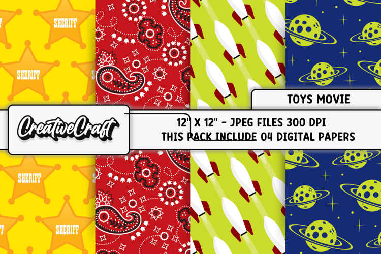 Toys Movie Digital Papers, scrapbooking backgrounds designs
