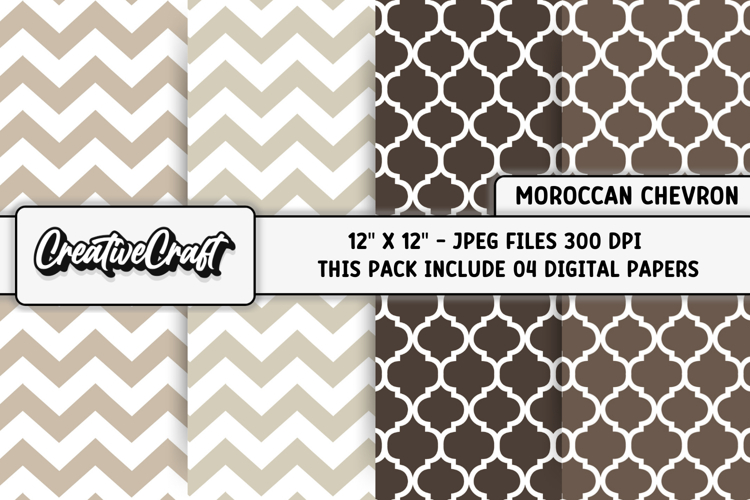 Moroccan Chevron Digital Papers, moroccan backgrounds design