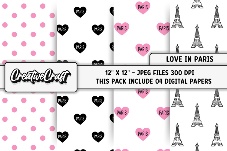 Love Paris Digital Papers, scrapbooking, backgrounds designs
