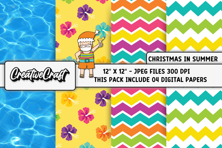 Christmas Summer Digital Paper, christmas background designs