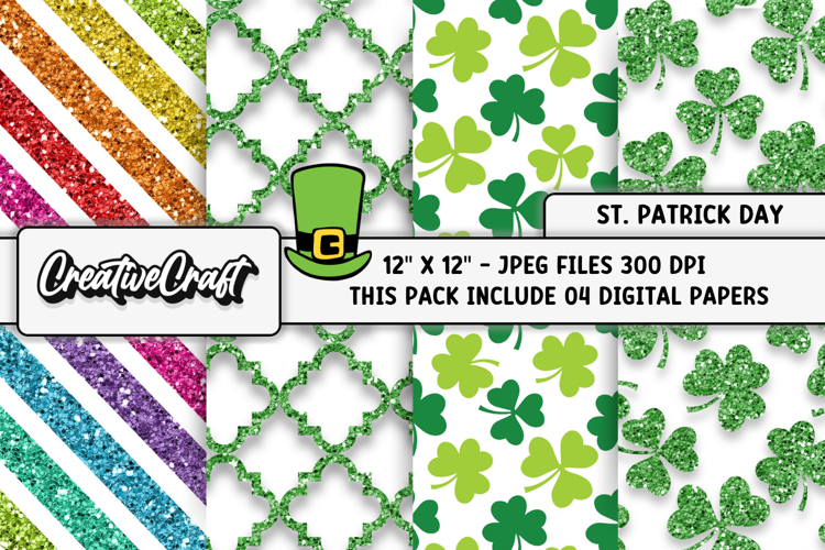 St Patricks Day Digital Papers, st patricks day illustration