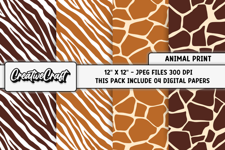 Animal Print Digital Papers, animal skin backgrounds designs