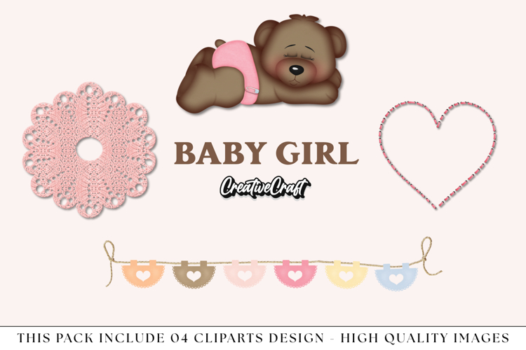 Baby Girl Clip Arts, baby shower illustration, graphics png