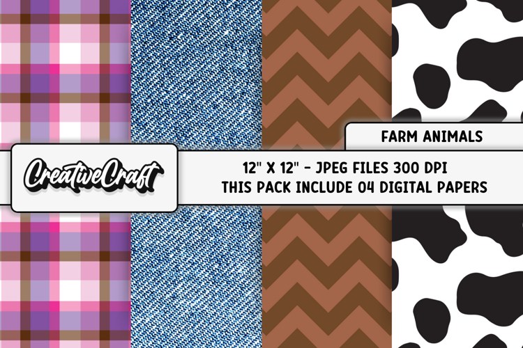 Farm Animals Digital Papers, farm animals background designs