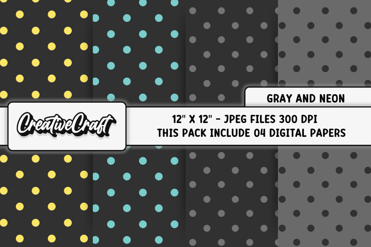 Gray Neon Digital Papers, gray neon backgrounds designs