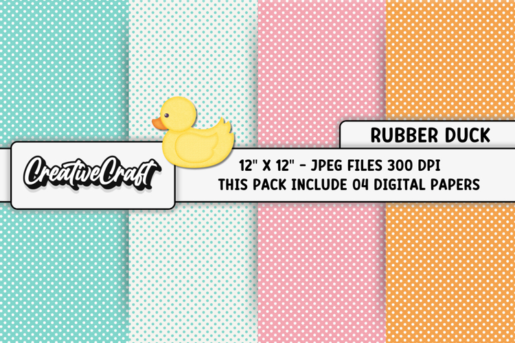 Rubber Duck Digital Paper, baby graphics, baby illustrations