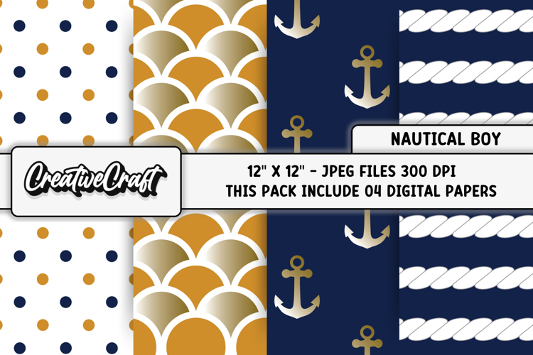 Nautical Boy Digital Papers, nautical backgrounds designs