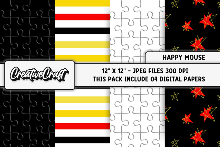 Happy Mouse Digital Papers, scrapbooking backgrounds designs