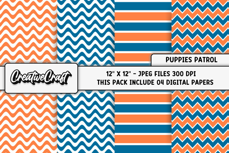 Puppies Patrol Digital Papers, scrapbook backgrounds designs