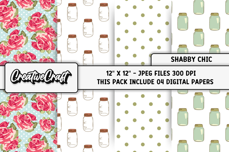 Shabby Chic digital paper, shabby chic backgrounds designs