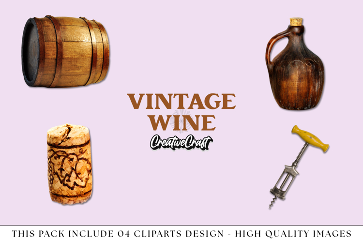 Vintage Wine png Cliparts, vintage graphics illustrations