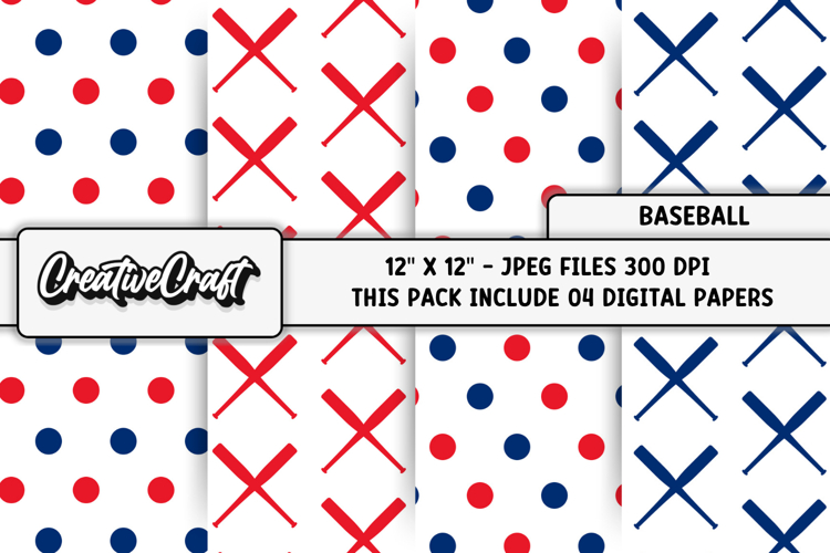 Baseball Scrapbook Paper Image 22