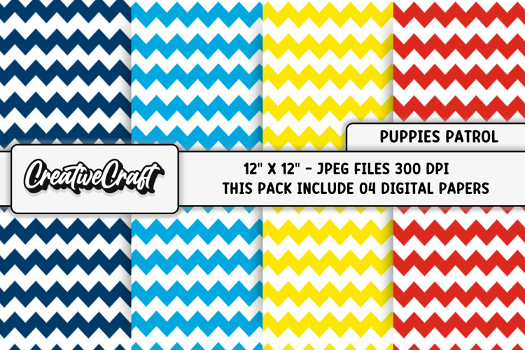 Puppies Patrol Digital Papers, scrapbook backgrounds designs