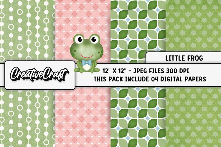 Little Frog Digital Papers, scrapbooking backgrounds designs