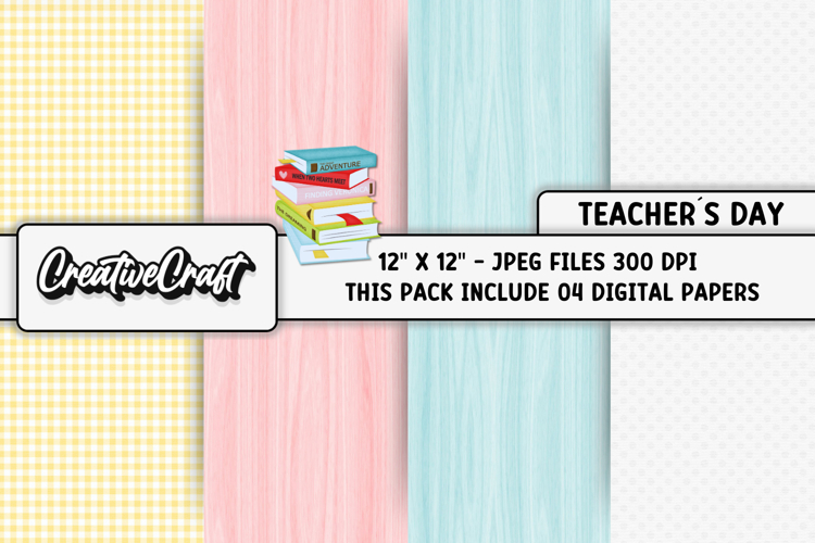 Teachers Digital Paper, school scrapbook backgrounds designs