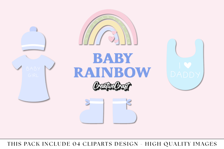 Baby Rainbow png clipart, baby shower rainbow illustrations