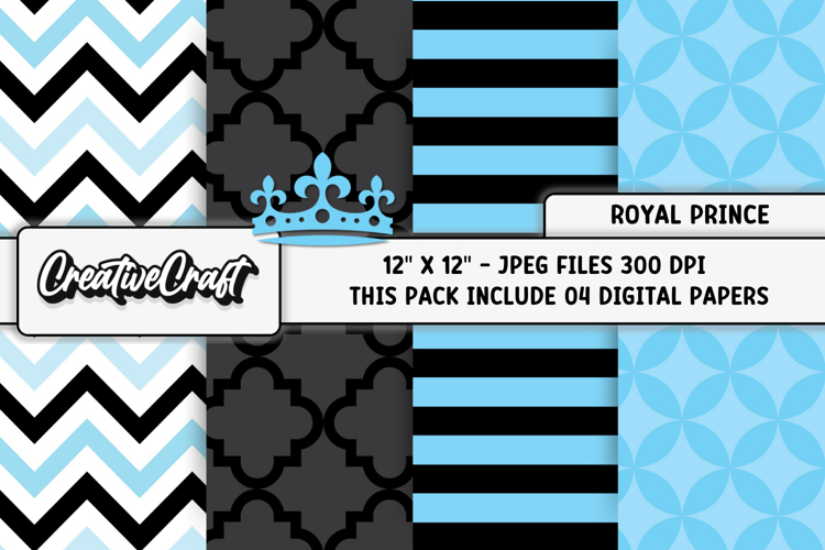 Royal Prince Digital Paper, royal prince digital scrapbook example image 1
