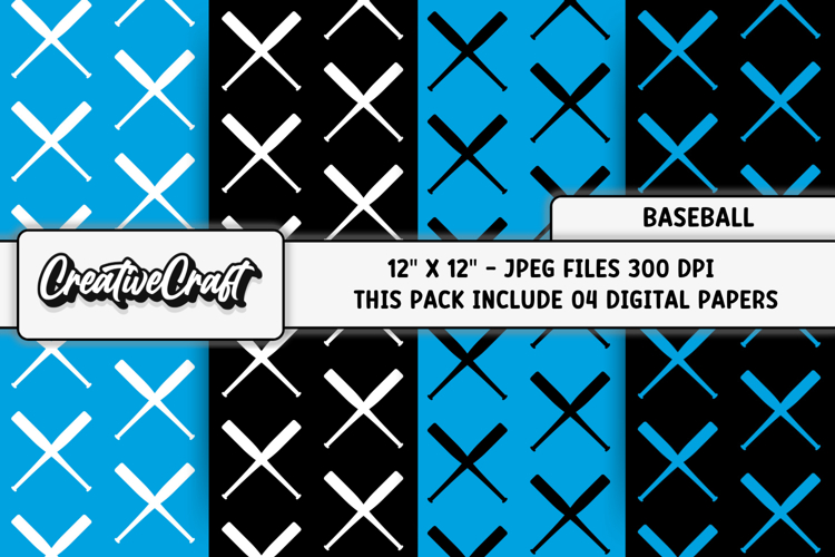 Baseball Sport Digital Paper, baseball graphic illustrations