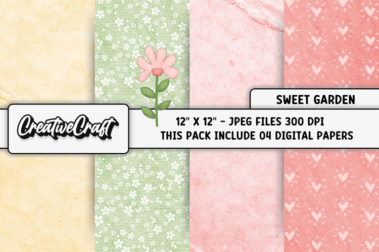 Sweet Garden Digital Papers, vintage backgrounds designs