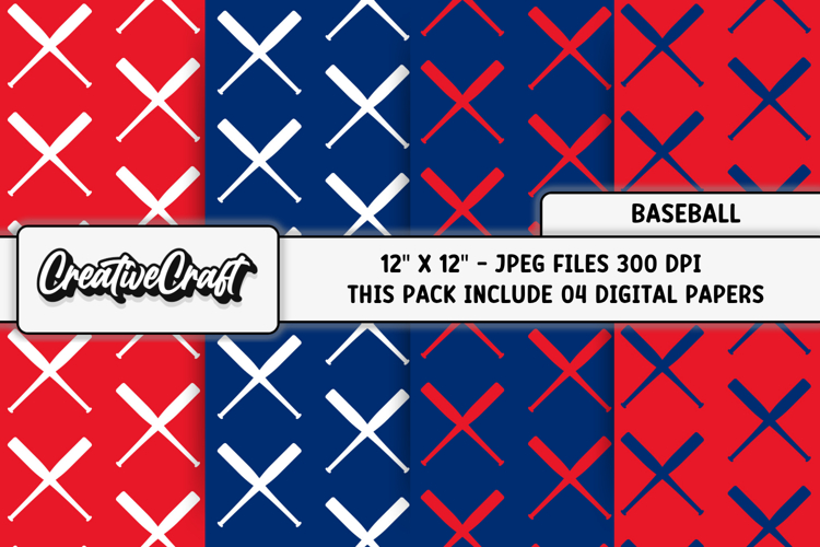Baseball Sport Digital Paper, baseball graphic illustrations