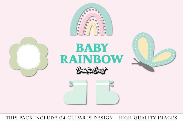 Baby Rainbow png clipart, baby shower rainbow illustrations