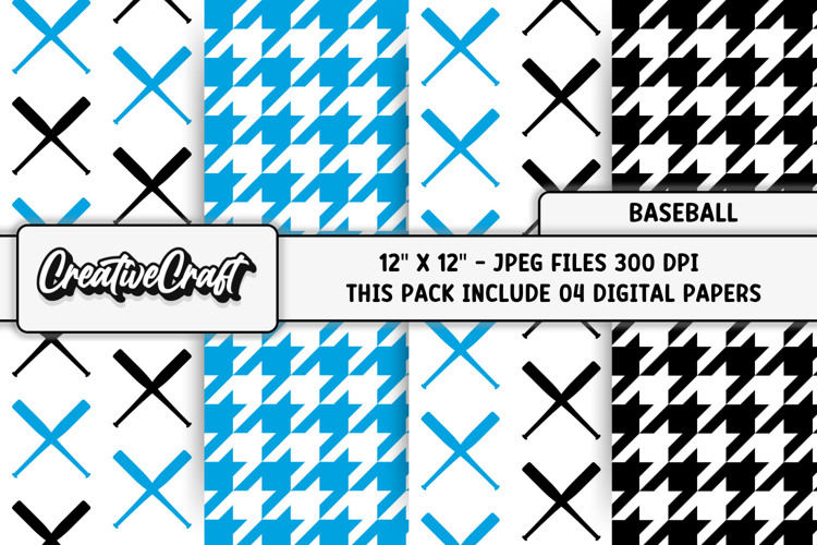 Baseball Sport Digital Paper, baseball graphic illustrations