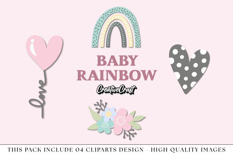 Baby Rainbow png clipart, baby shower rainbow illustrations