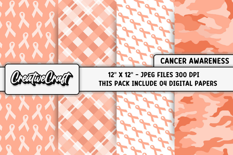 Uterine Cancer Awareness Digital Papers, digital scrapbook