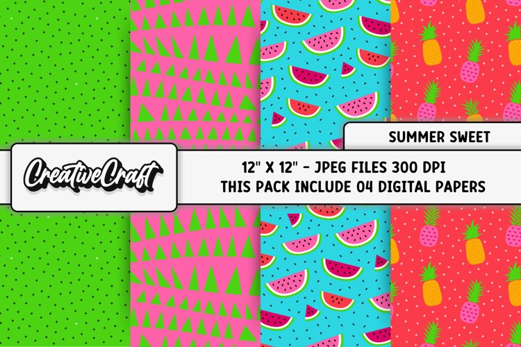 Summer Sweet Digital Paper. summer graphics, illustrations
