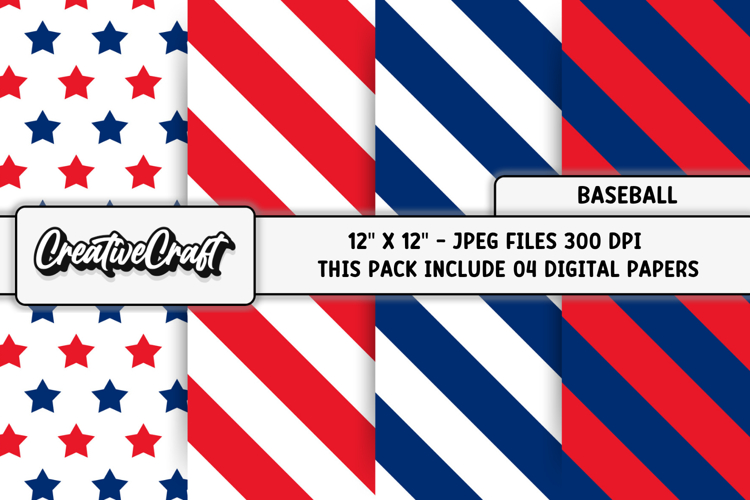 Baseball Scrapbook Paper Image 17