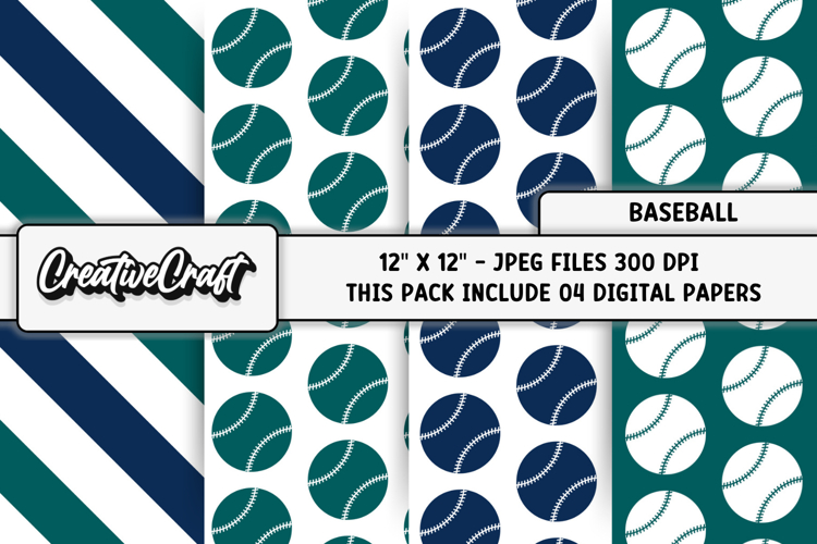 Baseball Sport Digital Paper, baseball graphic illustrations