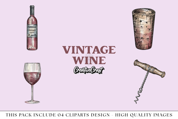 Vintage Wine png Cliparts, vintage graphics illustrations
