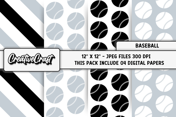 Baseball Sport Digital Paper, baseball graphic illustrations