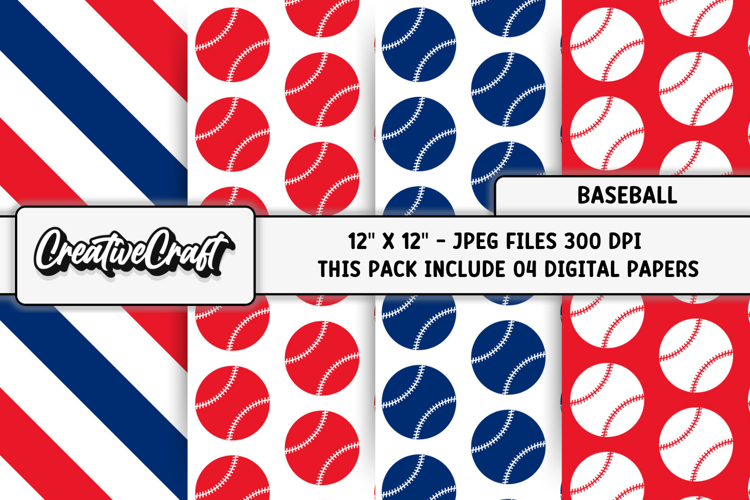 Baseball Scrapbook Paper Image 16