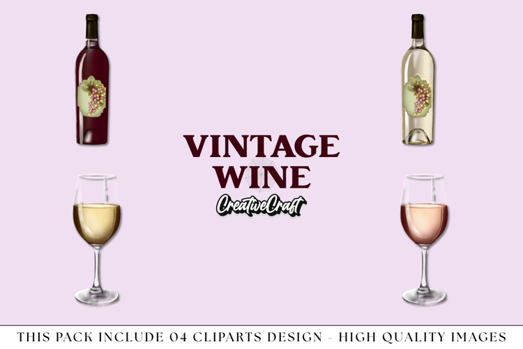 Vintage Wine png Cliparts, vintage graphics illustrations
