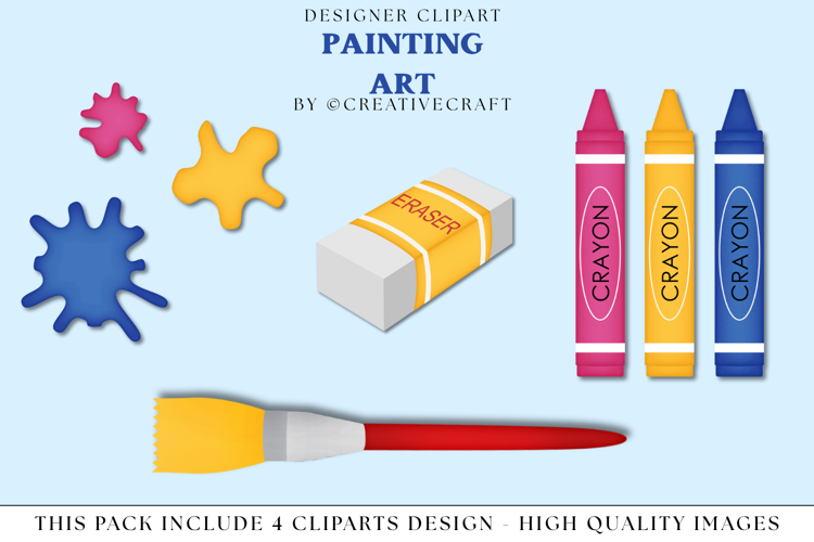 Back to School Clip Arts, school supplies, school graphics example image 1
