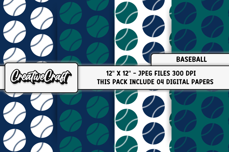Baseball Sport Digital Paper, baseball graphic illustrations