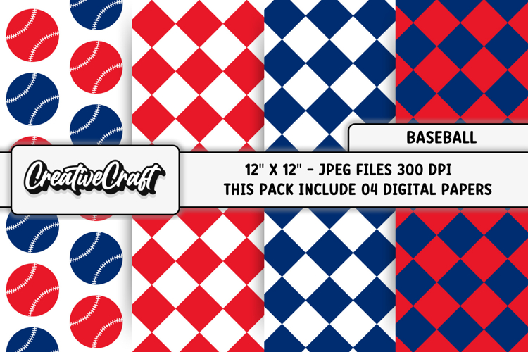 Baseball Scrapbook Paper Image 14