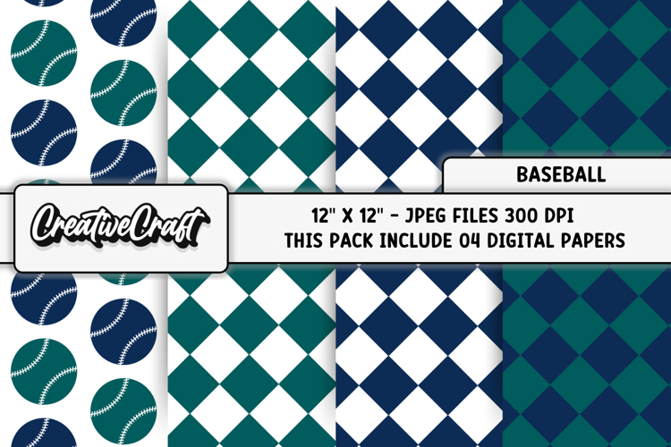 Baseball Sport Digital Paper, baseball graphic illustrations