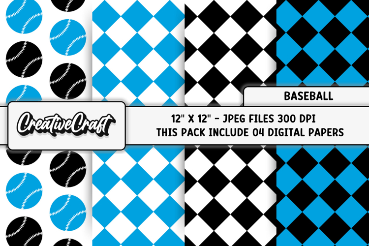 Baseball Sport Digital Paper, baseball graphic illustrations