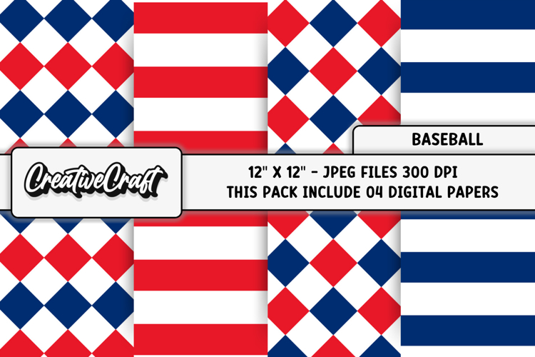 Baseball Scrapbook Paper Image 13