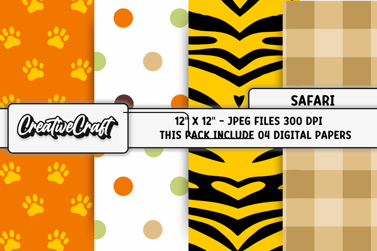 Safari Digital Papers, animal print backgrounds designs