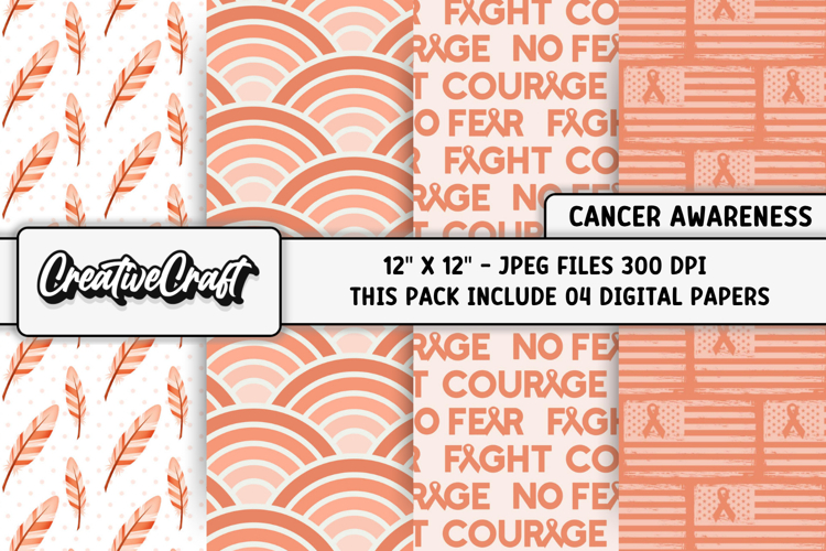 Uterine Cancer Awareness Digital Papers, digital scrapbook