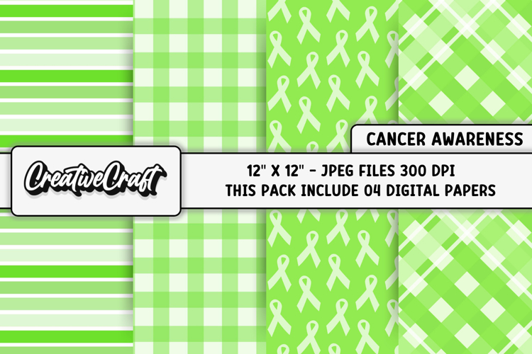 Lymphoma Cancer Awareness Digital Papers, digital scrapbook