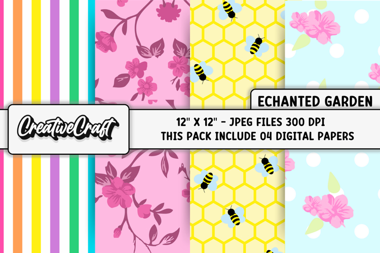 Bee Scrapbook Paper Image 12