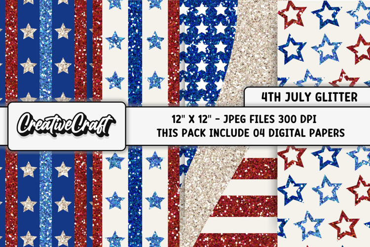 4th of July Digital Papers, independence day digital papers
