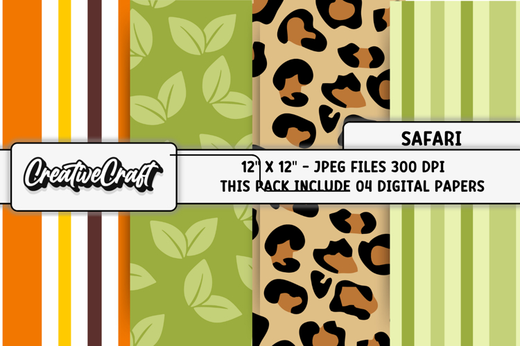 Safari Digital Papers, animal print backgrounds designs