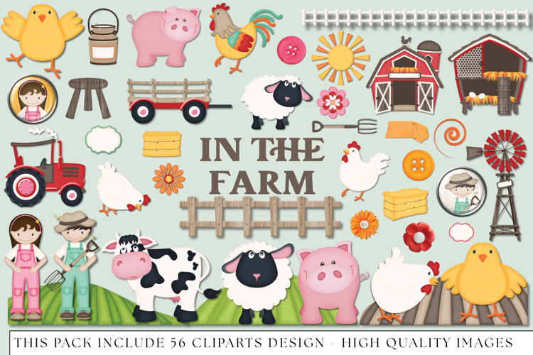 Animal Farm Clipart, animal farm graphics png, illustrations