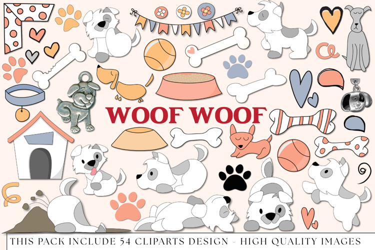 Pet Dog Clip Art, puppy dog graphics, pet dog illustrations