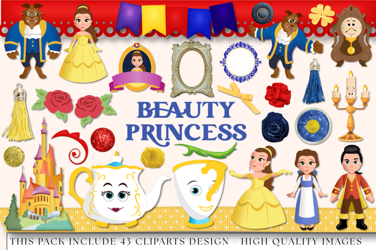 Beauty Princess png clipart, princess printable illustration